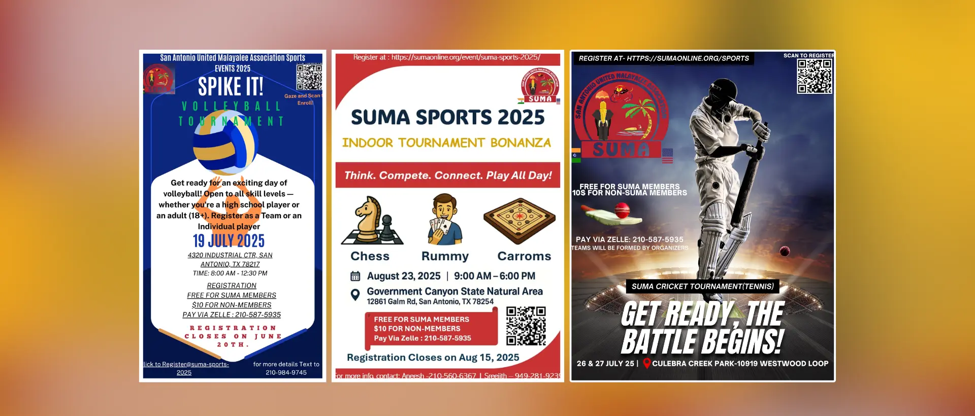 SUMA Sports - Volleyball, Chess, Cricket